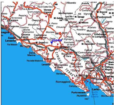 mappa stradale Ziona